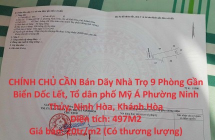 CHÍNH CHỦ CẦN Bán Dãy Nhà Trọ 9 Phòng Gần Biển Dốc Lết, Ninh Thủy, Ninh Hoà